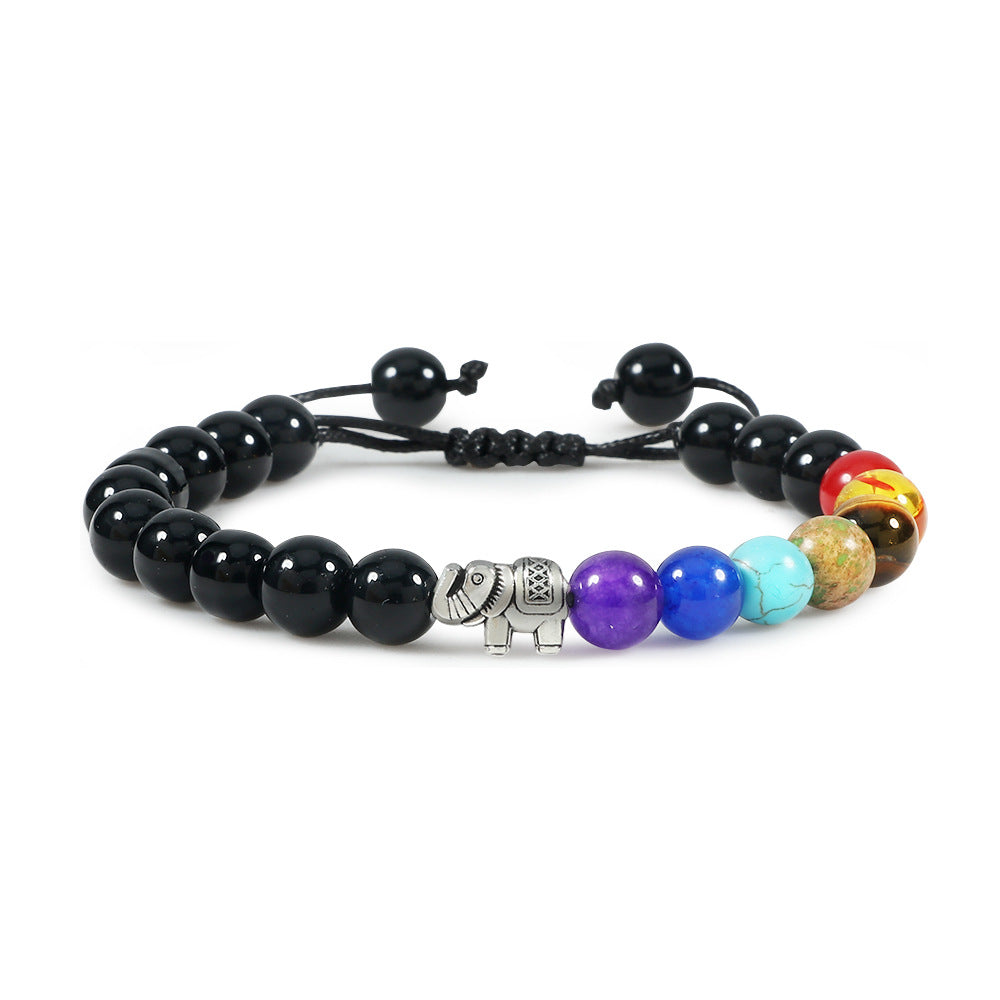 Pulsera ajustable trenzada de aleación de elefante al por mayor